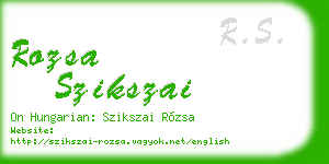 rozsa szikszai business card