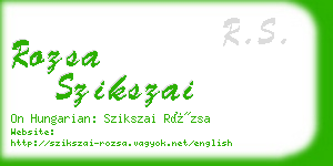 rozsa szikszai business card